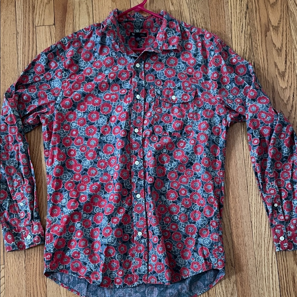 GAP Red and Blue Floral Men's Shirt